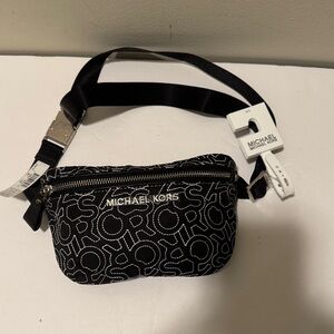 Michael Kors Monogram Black Belt Bag